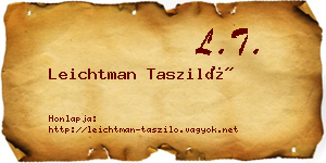 Leichtman Tasziló névjegykártya